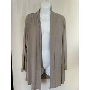 J Jill Womens Brown Wearever Collection Open Cardigan Sweater SZ M Petite